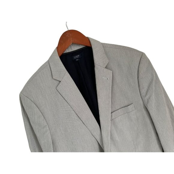 J.CREW LUDLOW Blazer Gray Beige Cotton Lined Size 42L - Picture 2 of 13